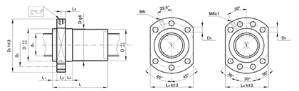 Série sfp : écrou simple précharge type din 69051/5 pour vis rectifiées